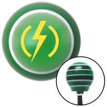 Yellow Bolt  Green Stripe Shift Knob with M16 x 15 Insert