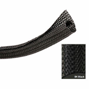 1-8in Black Ultra Split Wrap Wire Loom-10 Feet